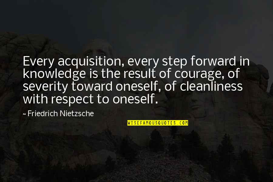 Cleanliness Quotes By Friedrich Nietzsche: Every acquisition, every step forward in knowledge is