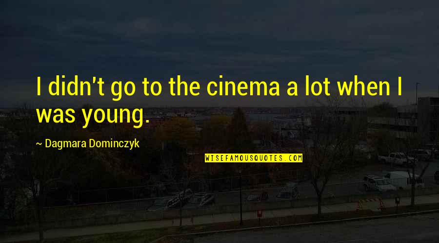 Cleanness In The Bible Quotes By Dagmara Dominczyk: I didn't go to the cinema a lot Cleanness In The Bible Quotes By Dagmara Dominczyk: I didn't go to the cinema a lot