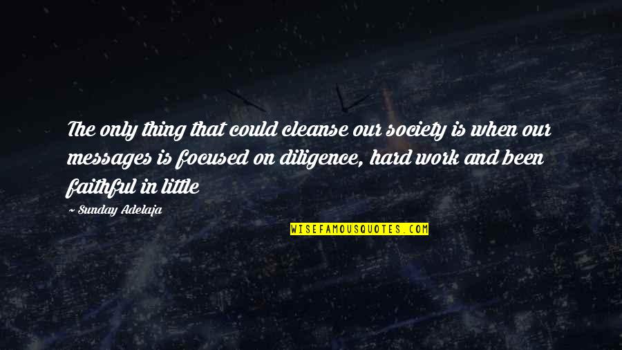 Cleanse Quotes By Sunday Adelaja: The only thing that could cleanse our society