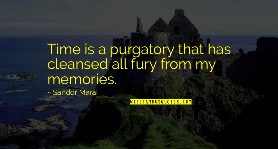 Cleansed Quotes By Sandor Marai: Time is a purgatory that has cleansed all