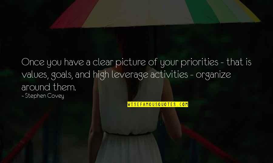 Clear Picture Quotes By Stephen Covey: Once you have a clear picture of your