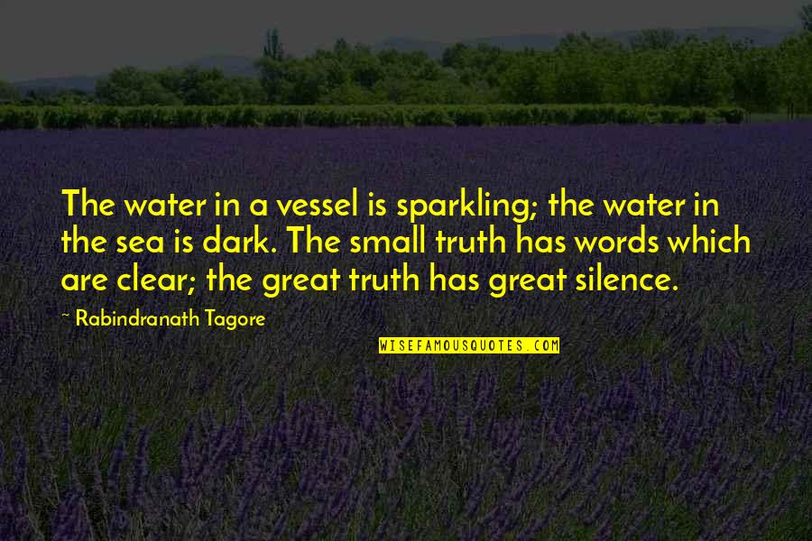 Clear Sea Quotes By Rabindranath Tagore: The water in a vessel is sparkling; the