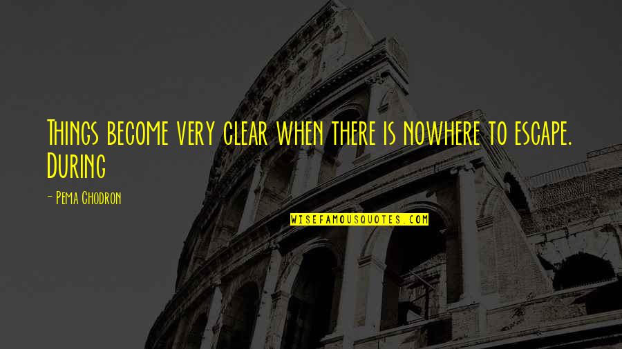 Clear Things Out Quotes By Pema Chodron: Things become very clear when there is nowhere