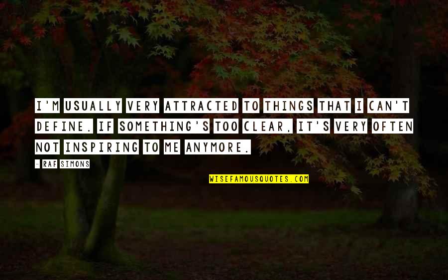 Clear Things Up Quotes By Raf Simons: I'm usually very attracted to things that I