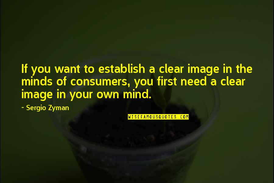 Clear Up My Mind Quotes By Sergio Zyman: If you want to establish a clear image