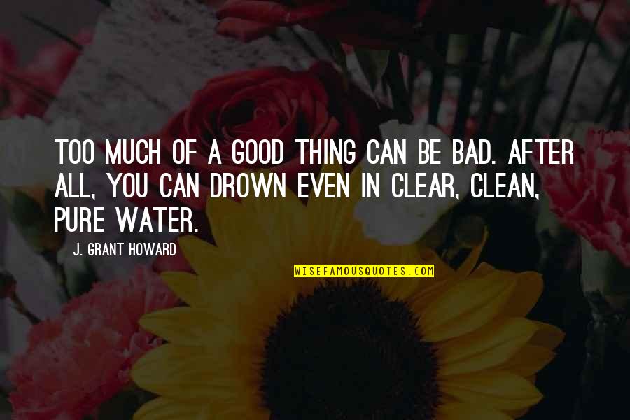 Clear Water Quotes By J. Grant Howard: Too much of a good thing can be