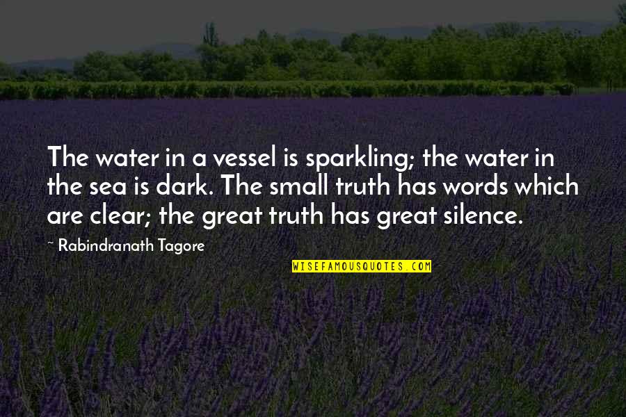 Clear Water Quotes By Rabindranath Tagore: The water in a vessel is sparkling; the