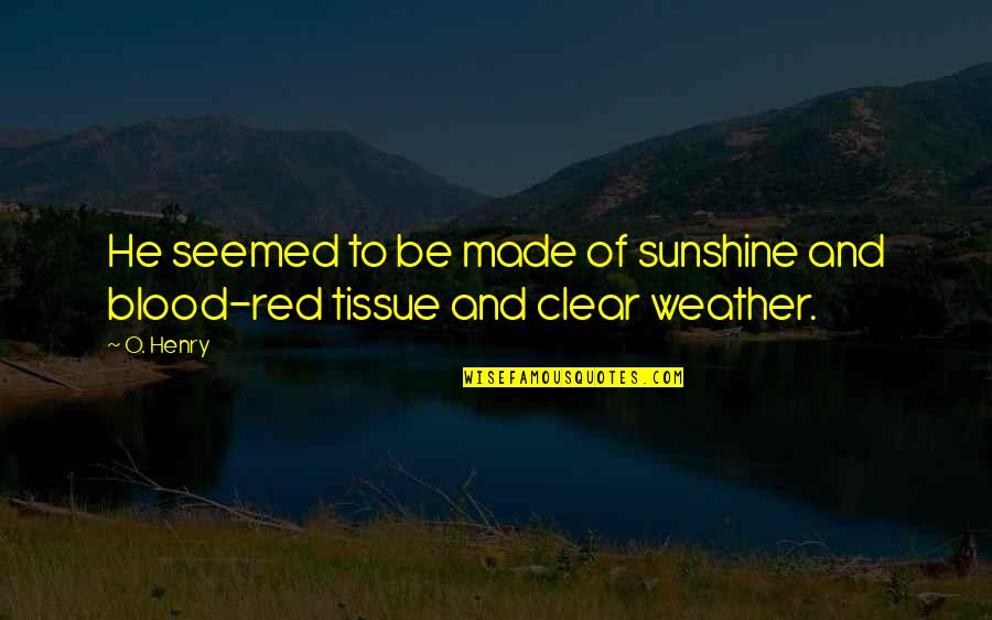 Clear Weather Quotes By O. Henry: He seemed to be made of sunshine and