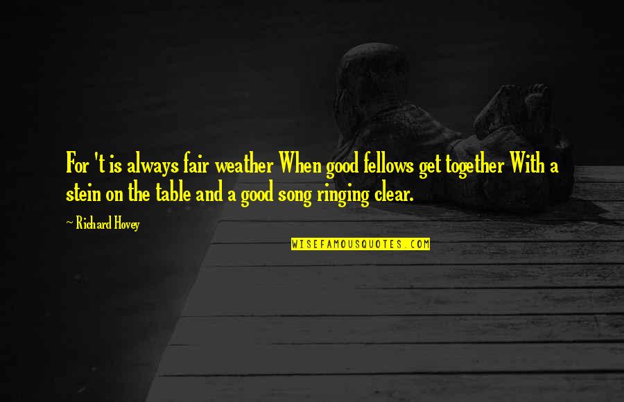 Clear Weather Quotes By Richard Hovey: For 't is always fair weather When good Clear Weather Quotes By Richard Hovey: For 't is always fair weather When good