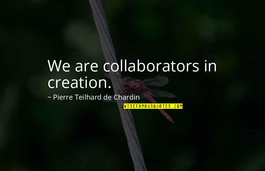 Clearers Quotes By Pierre Teilhard De Chardin: We are collaborators in creation.