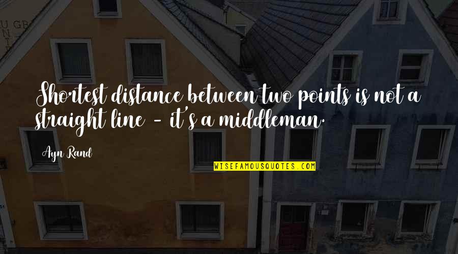Clearhear Quotes By Ayn Rand: Shortest distance between two points is not a