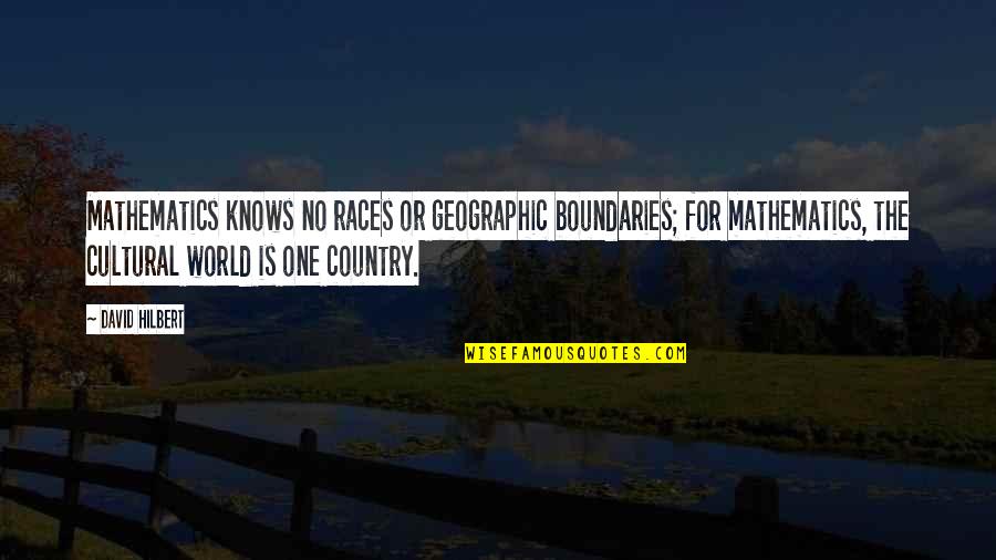 Clearner Quotes By David Hilbert: Mathematics knows no races or geographic boundaries; for
