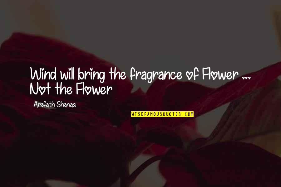 Clem Burke Quotes By Arafath Shanas: Wind will bring the fragrance of Flower ...