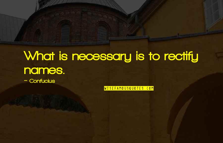Clemmys Quotes By Confucius: What is necessary is to rectify names.