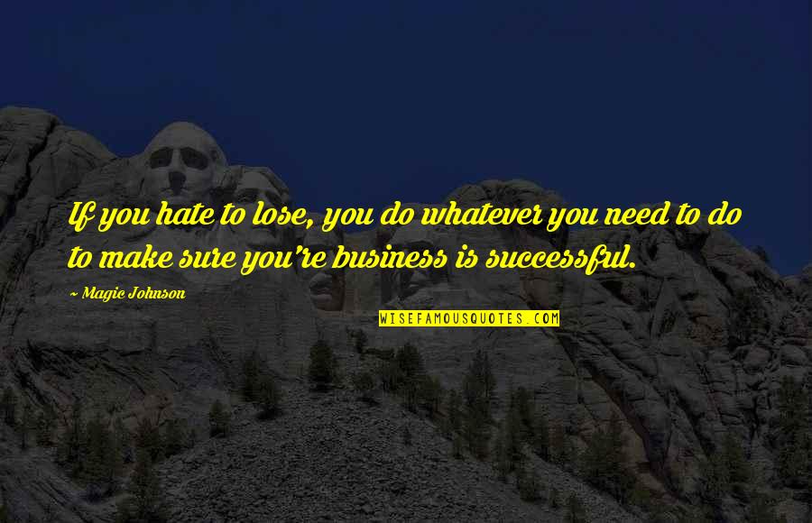 Clenched Fist Quotes By Magic Johnson: If you hate to lose, you do whatever
