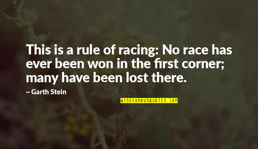 Clepe Quotes By Garth Stein: This is a rule of racing: No race