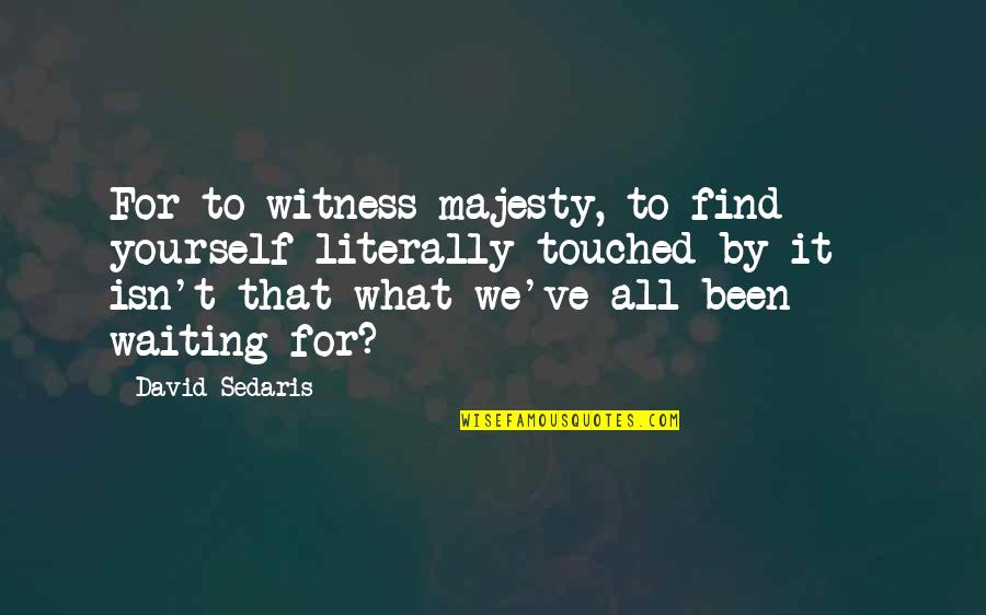 Cleptic Quotes By David Sedaris: For to witness majesty, to find yourself literally Cleptic Quotes By David Sedaris: For to witness majesty, to find yourself literally