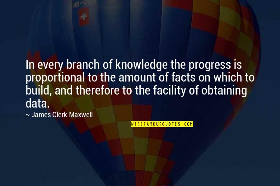 Clerk Quotes By James Clerk Maxwell: In every branch of knowledge the progress is