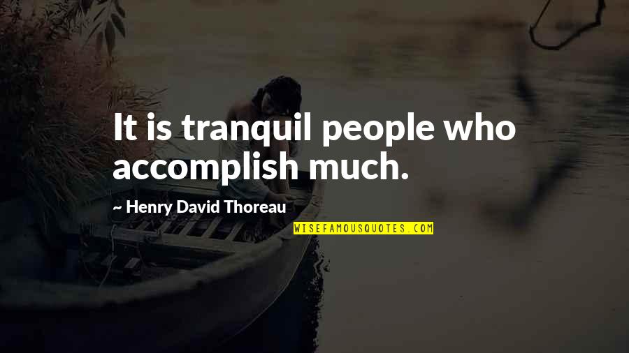 Cless Alvein Quotes By Henry David Thoreau: It is tranquil people who accomplish much.