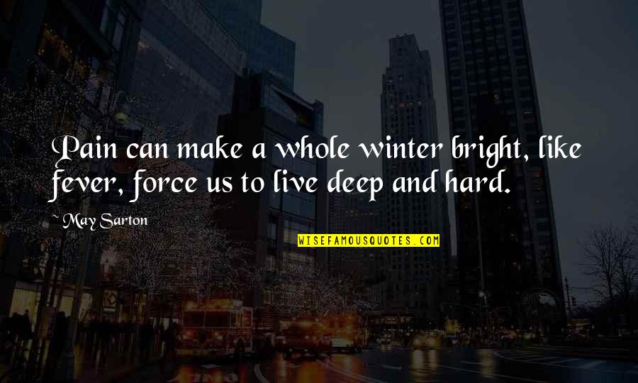 Clete Purcel Quotes By May Sarton: Pain can make a whole winter bright, like