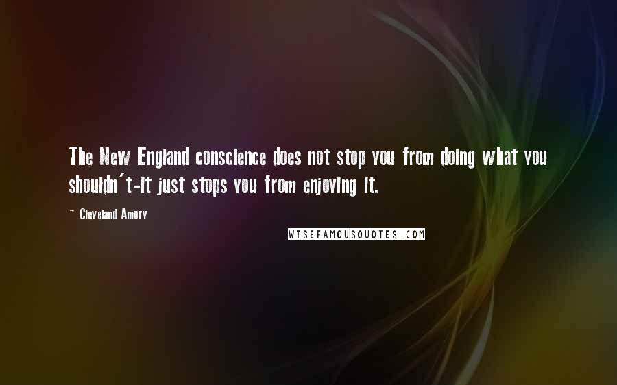 Cleveland Amory quotes: The New England conscience does not stop you from doing what you shouldn't-it just stops you from enjoying it.
