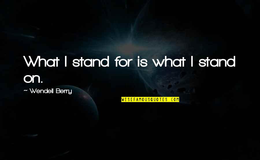 Clever And Inspirational Quotes By Wendell Berry: What I stand for is what I stand