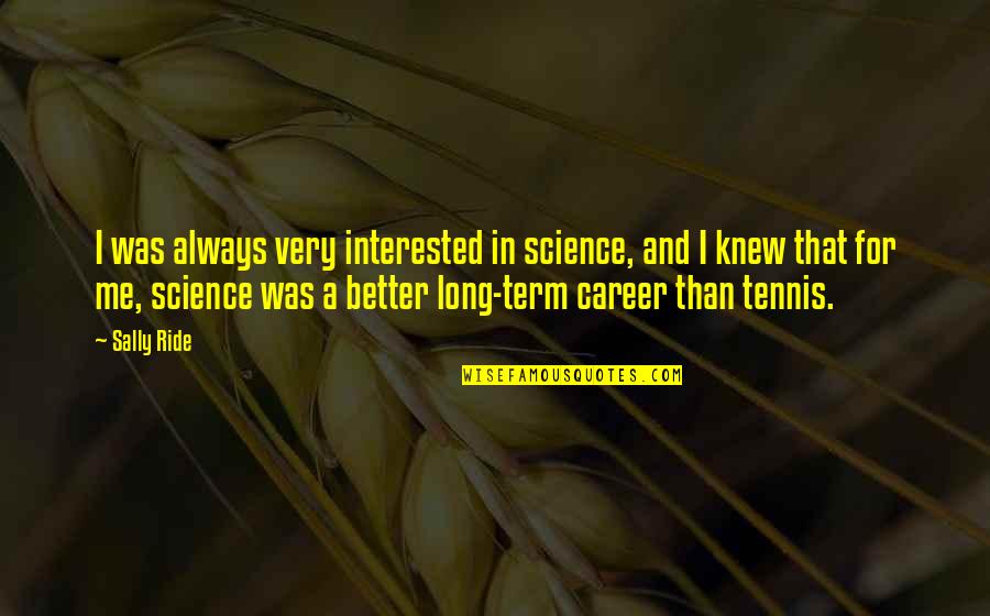 Clever Cheerleading Quotes By Sally Ride: I was always very interested in science, and