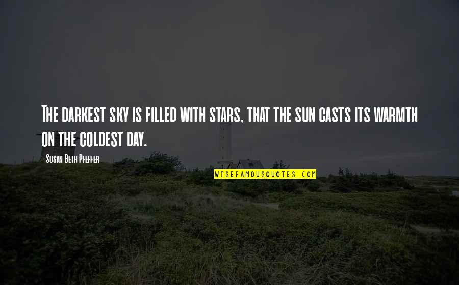 Clever Crossfit Quotes By Susan Beth Pfeffer: The darkest sky is filled with stars, that