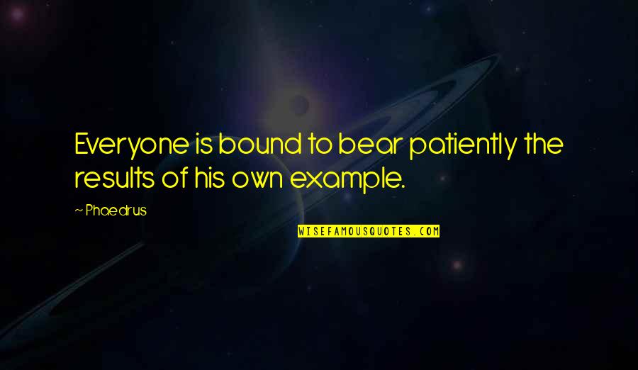 Clever Farm Quotes By Phaedrus: Everyone is bound to bear patiently the results