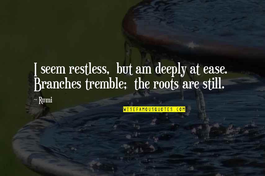 Clever Lifting Quotes By Rumi: I seem restless, but am deeply at ease.