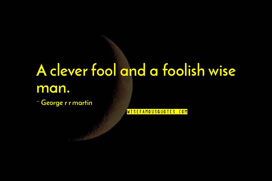 Clever Man Quotes By George R R Martin: A clever fool and a foolish wise man.