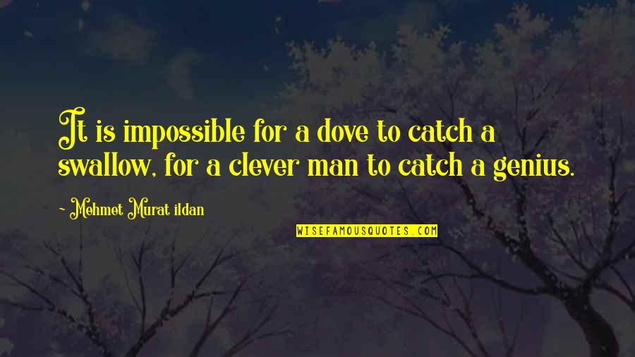Clever Man Quotes By Mehmet Murat Ildan: It is impossible for a dove to catch