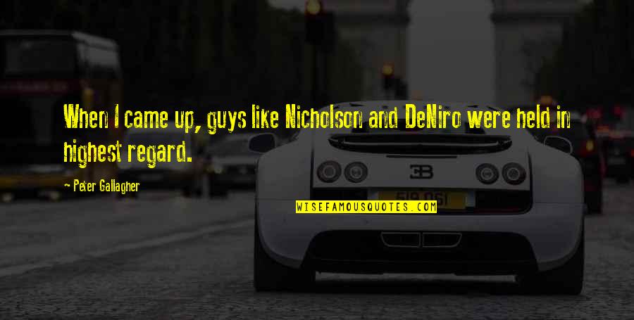 Clever Mind Quotes By Peter Gallagher: When I came up, guys like Nicholson and