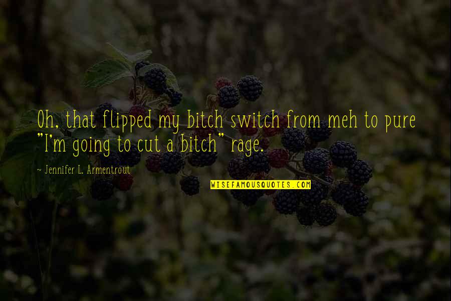 Clever Nurse Quotes By Jennifer L. Armentrout: Oh, that flipped my bitch switch from meh