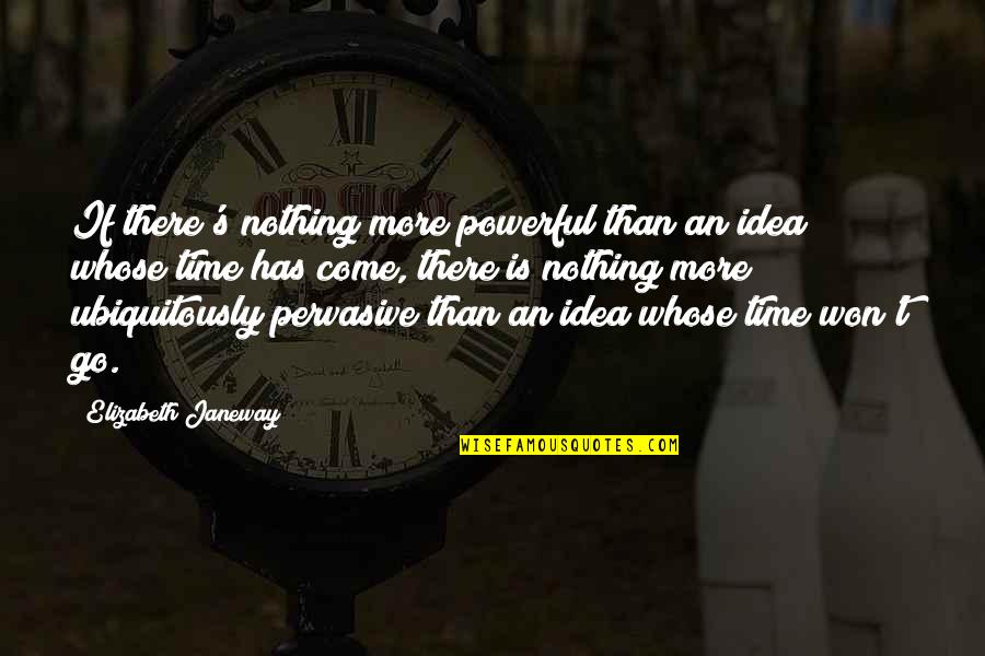 Clever One Line Quotes By Elizabeth Janeway: If there's nothing more powerful than an idea