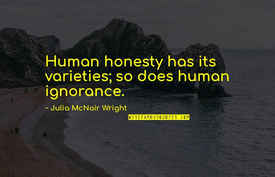 Clever Profound Quotes By Julia McNair Wright: Human honesty has its varieties; so does human