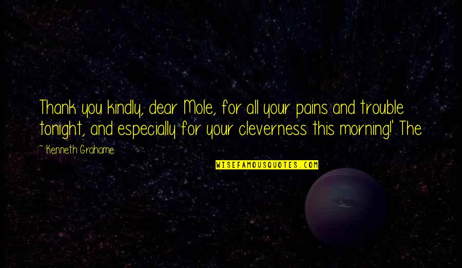 Cleverness Quotes By Kenneth Grahame: Thank you kindly, dear Mole, for all your