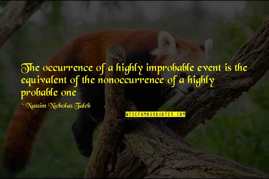 Clich Quotes By Nassim Nicholas Taleb: The occurrence of a highly improbable event is