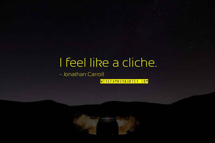 Cliche Cop Quotes By Jonathan Carroll: I feel like a cliche.