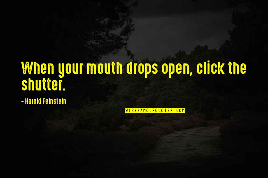 Click'd Quotes By Harold Feinstein: When your mouth drops open, click the shutter.