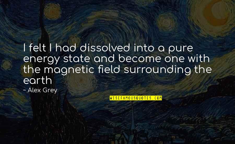 Clif Quotes By Alex Grey: I felt I had dissolved into a pure Clif Quotes By Alex Grey: I felt I had dissolved into a pure