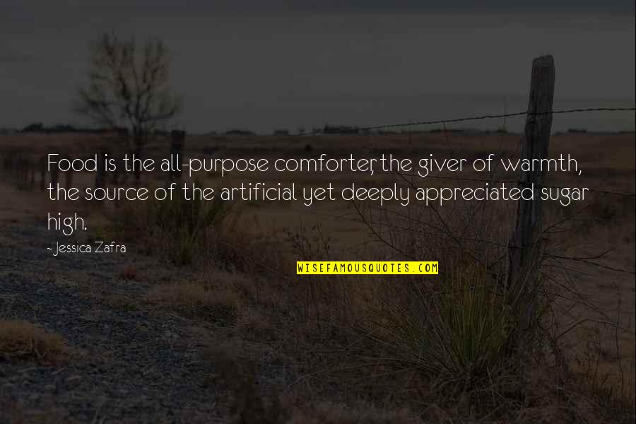 Cliff Poncier Quotes By Jessica Zafra: Food is the all-purpose comforter, the giver of