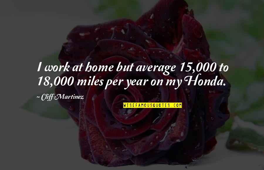 Cliff Quotes By Cliff Martinez: I work at home but average 15,000 to