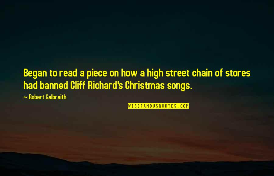 Cliff Richard Quotes By Robert Galbraith: Began to read a piece on how a