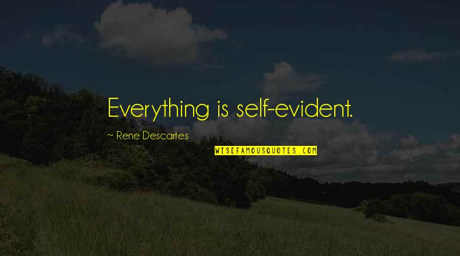 Cliff Unger Quotes By Rene Descartes: Everything is self-evident.