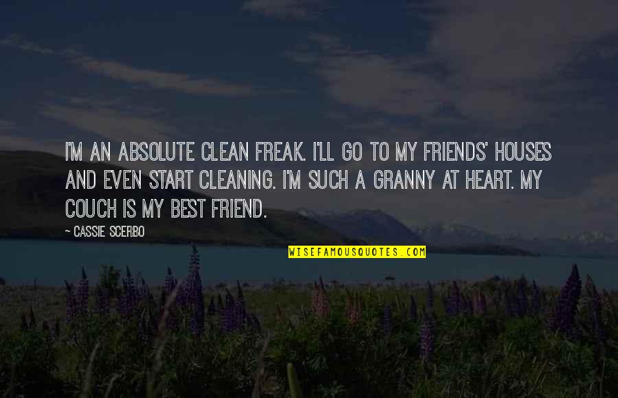 Climacteric Synonym Quotes By Cassie Scerbo: I'm an absolute clean freak. I'll go to