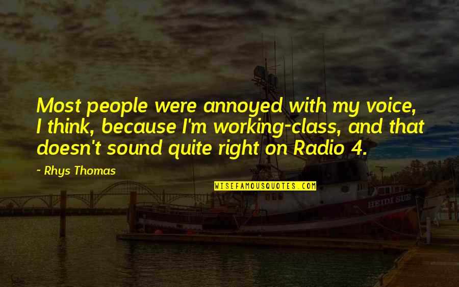 Climatologist Quotes By Rhys Thomas: Most people were annoyed with my voice, I