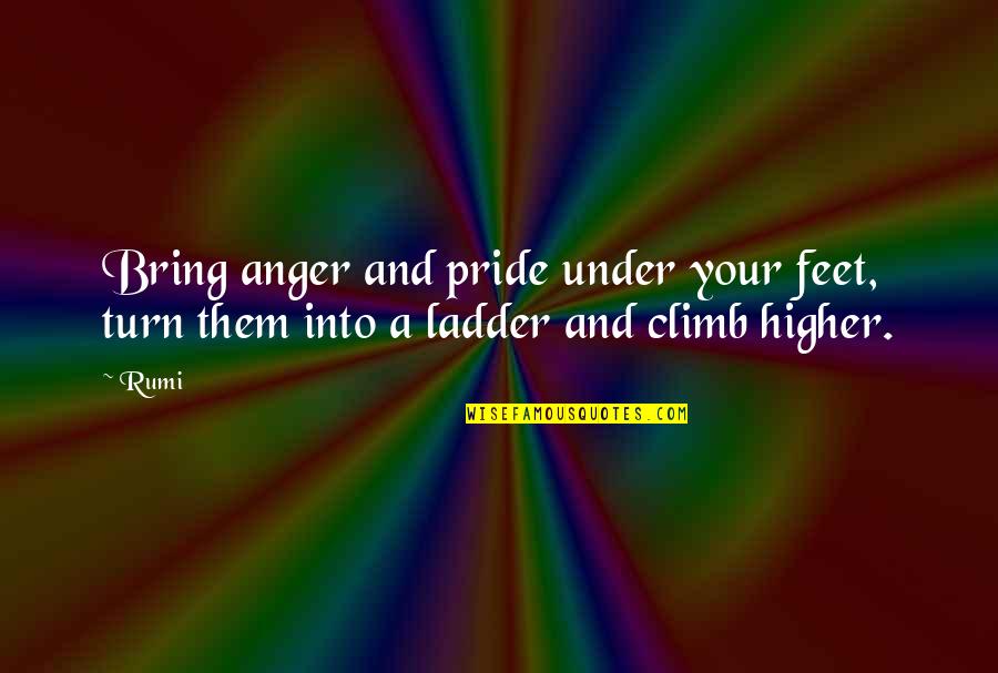 Climb'd Quotes By Rumi: Bring anger and pride under your feet, turn