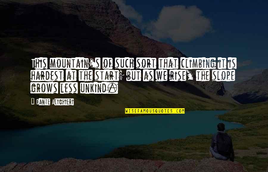 Climbing The Mountain Quotes By Dante Alighieri: This mountain's of such sort that climbing it