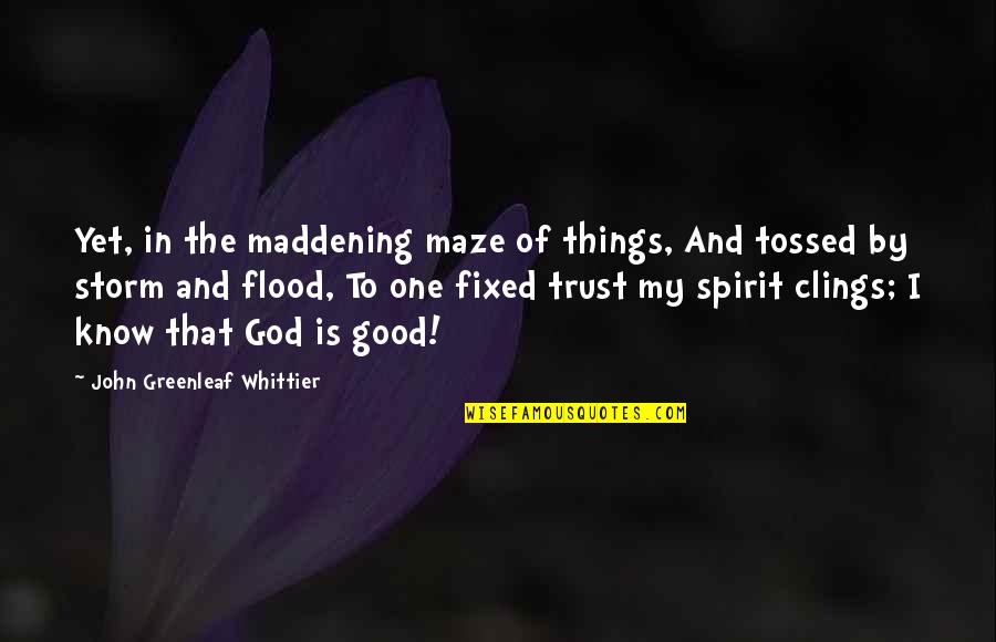 Clings Quotes By John Greenleaf Whittier: Yet, in the maddening maze of things, And